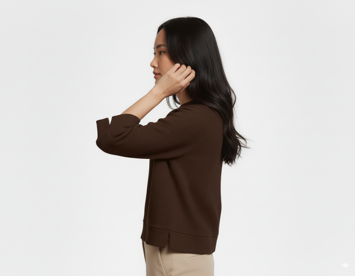 Umgee Textured Knit V-Neck Top