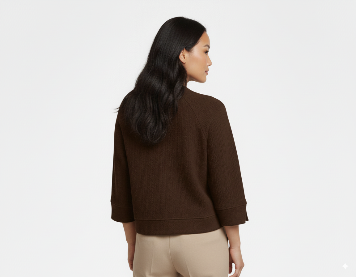Umgee Textured Knit V-Neck Top