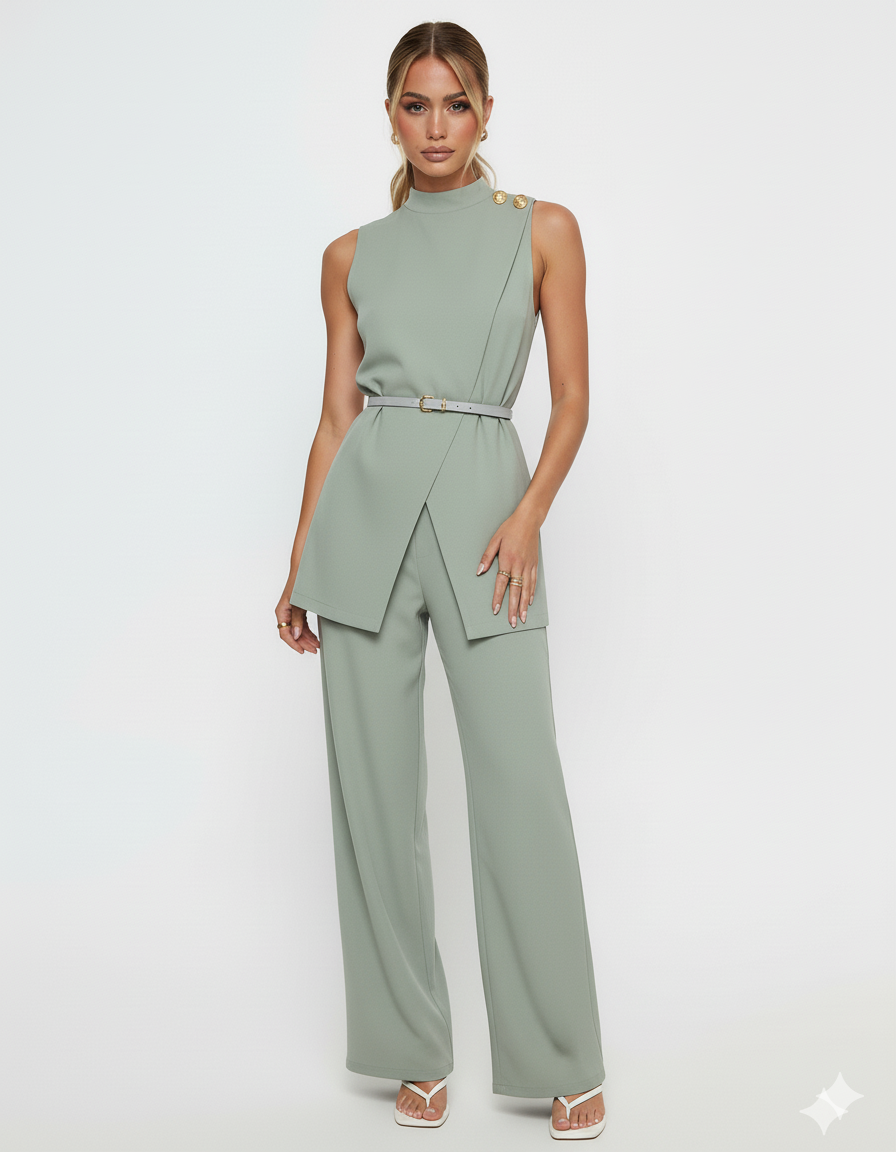 Sleeveless Top and Pants Set