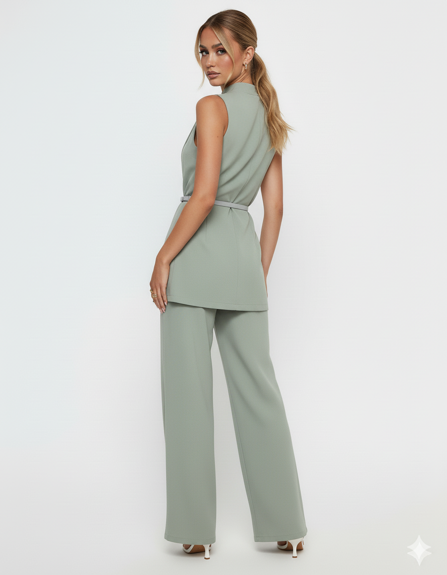 Sleeveless Top and Pants Set