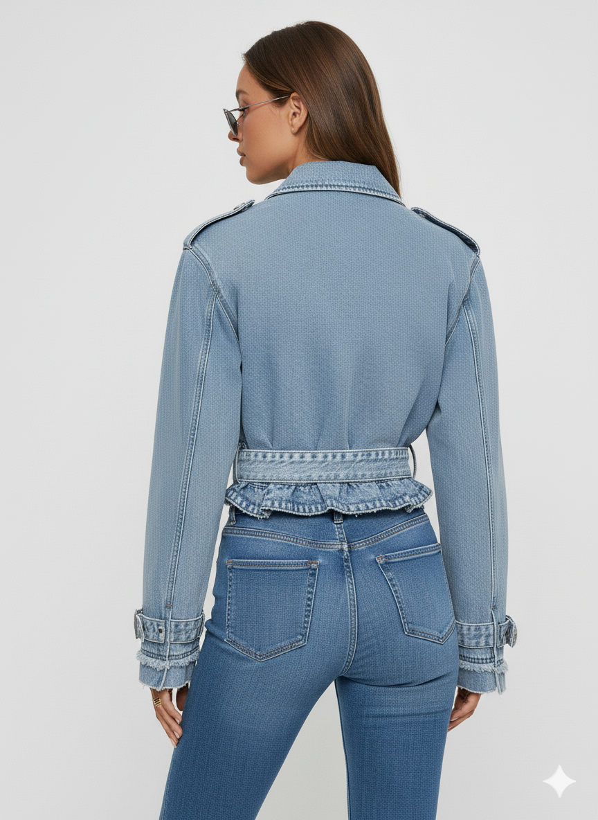 Long Sleeve Crop Denim Jacket