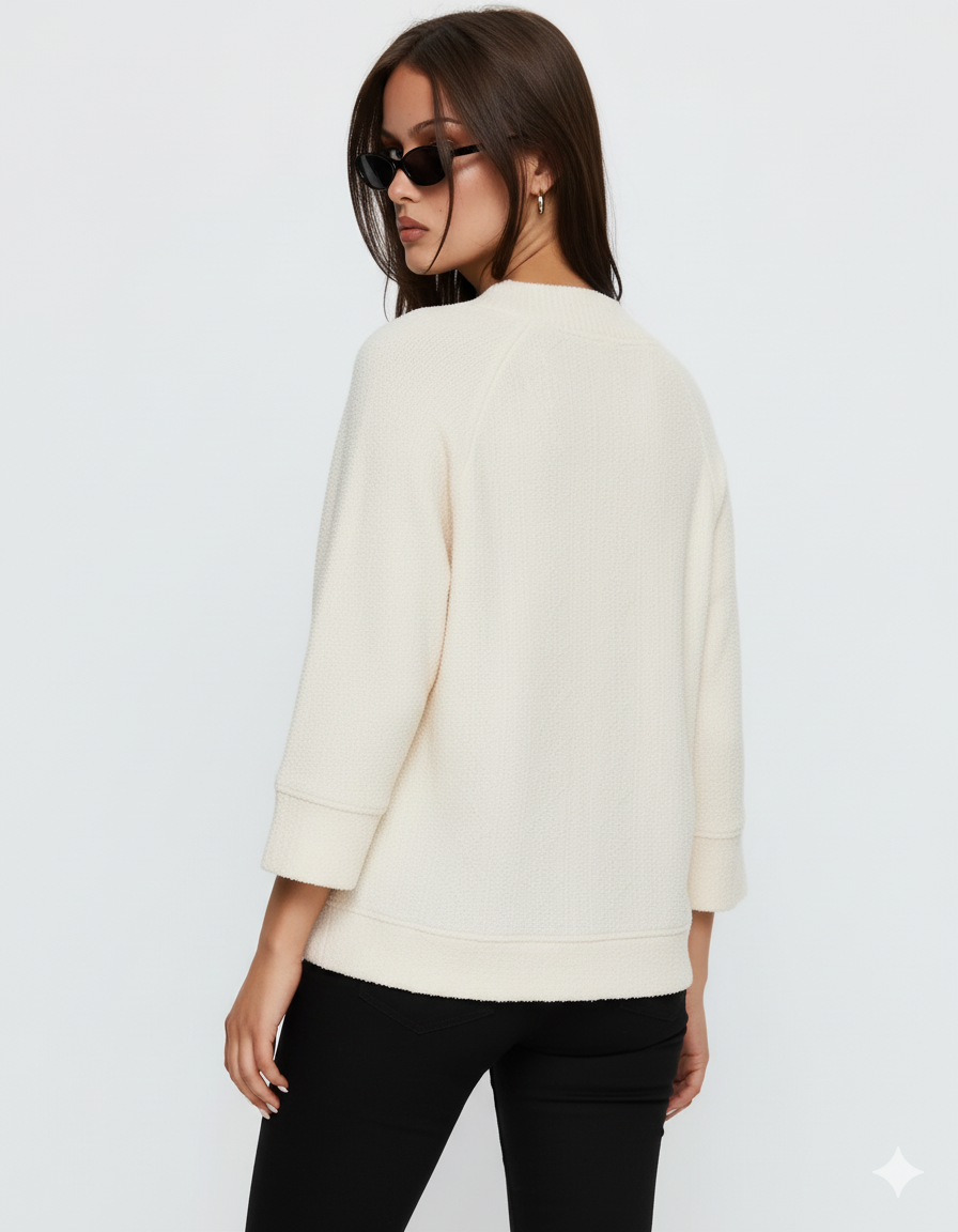 Umgee Textured Knit V-Neck Top