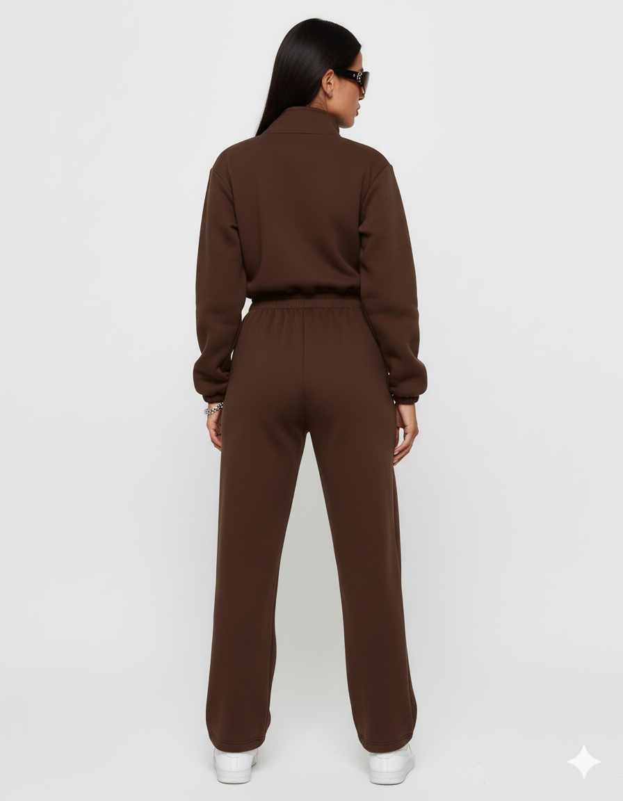 Zip Front Long Sleeve Jumpsuit