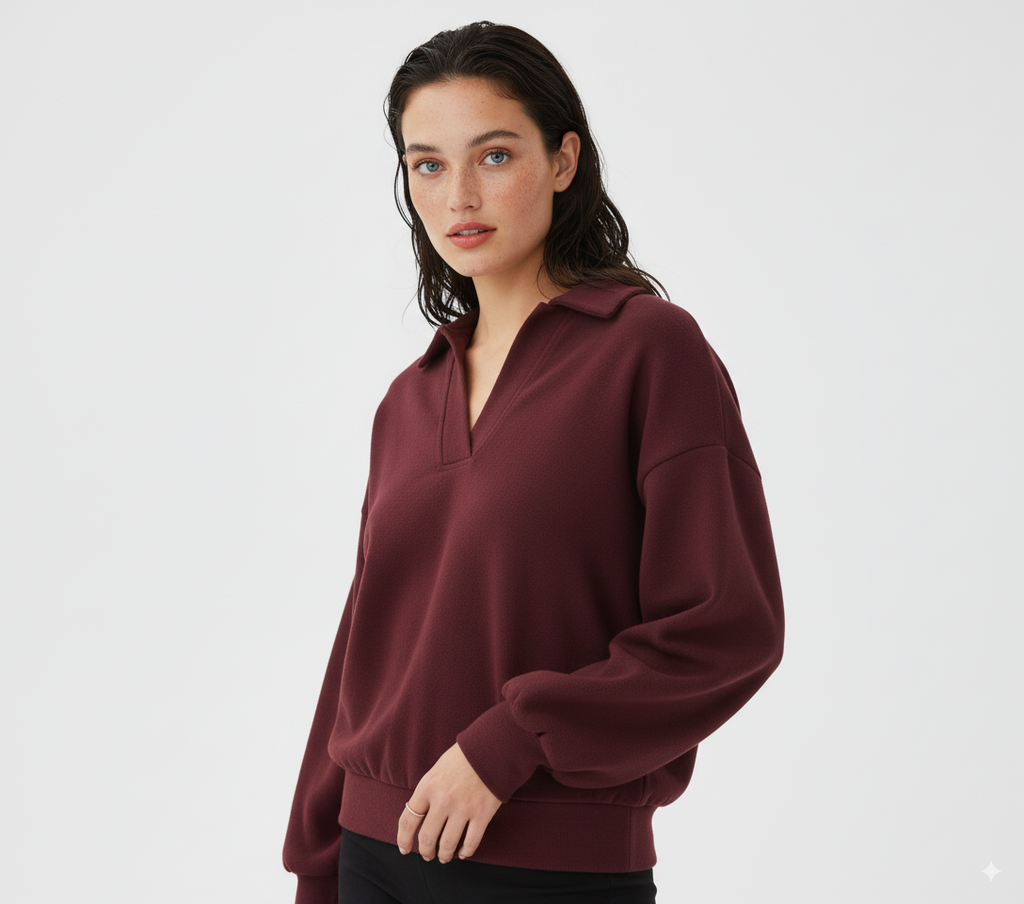 Umgee Linen Long Sleeves Elastic Hem Blouse