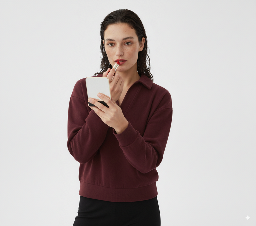 Umgee Linen Long Sleeves Elastic Hem Blouse
