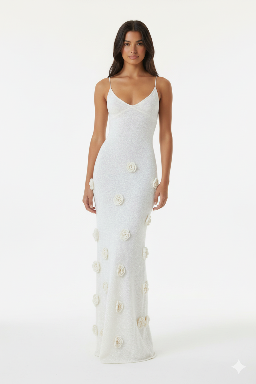 Flower Maxi Sweater Cami Dress