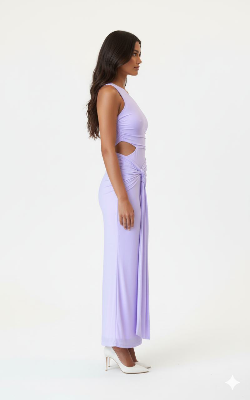 One-Shoulder Cutout Bodycon Maxi Dress