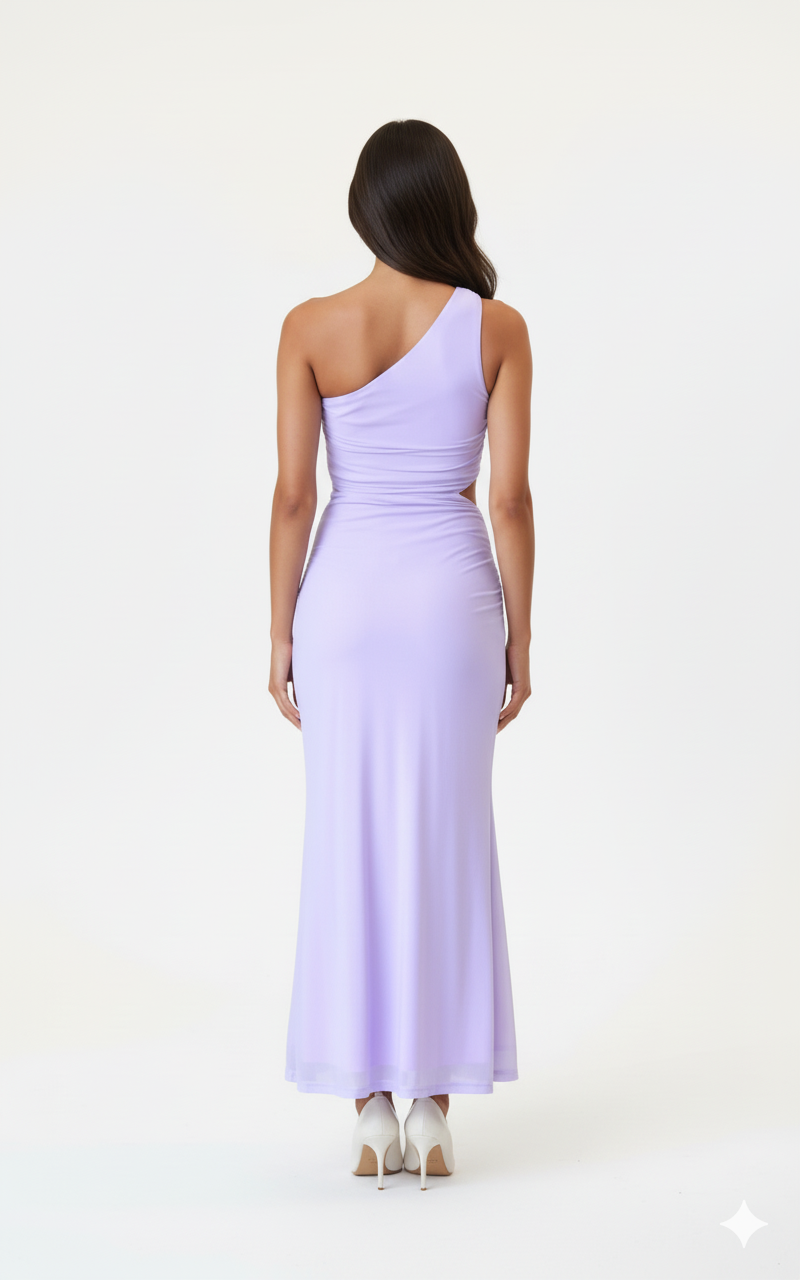 One-Shoulder Cutout Bodycon Maxi Dress