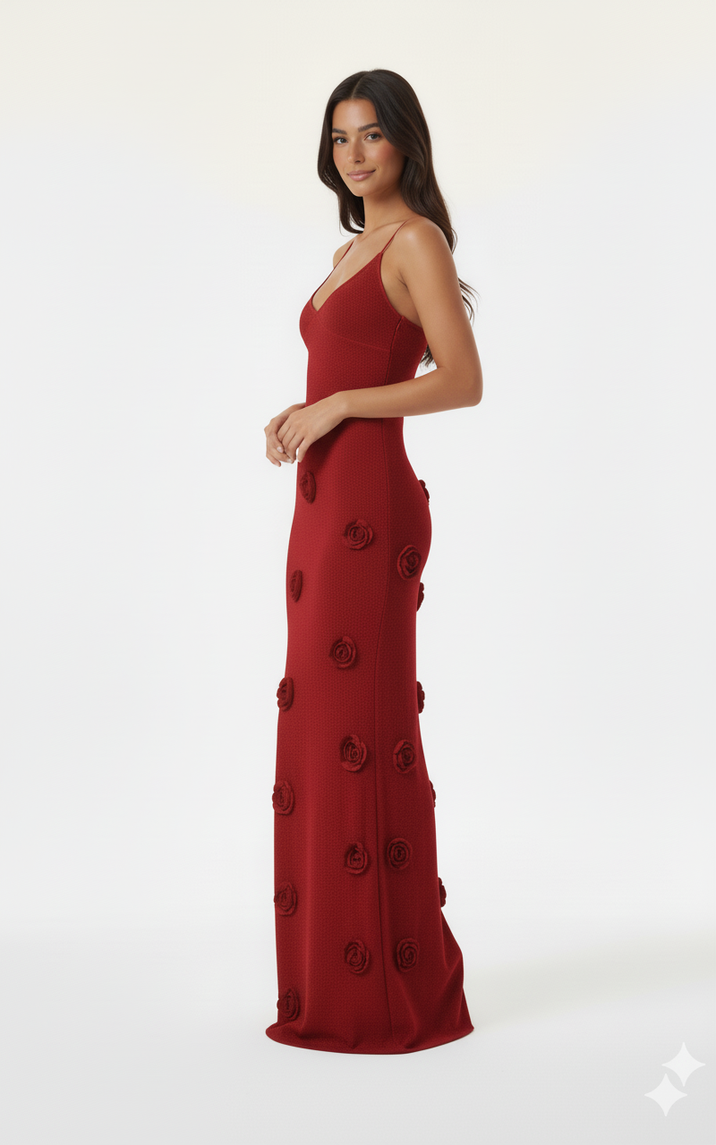 Flower Maxi Sweater Cami Dress