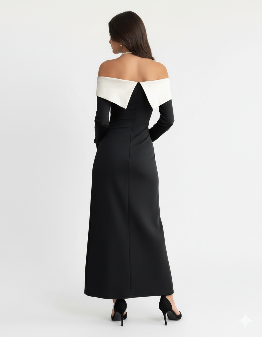 Side Slit Off-Shoulder Maxi Dress