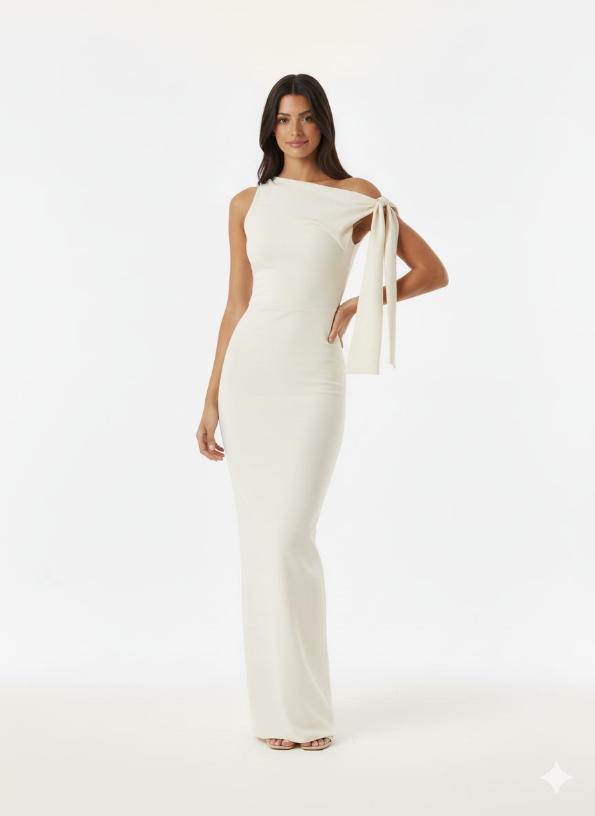 Asymmetrical Tied Sleeveless Maxi Dress