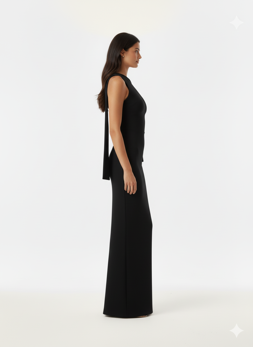 Asymmetrical Tied Sleeveless Maxi Dress
