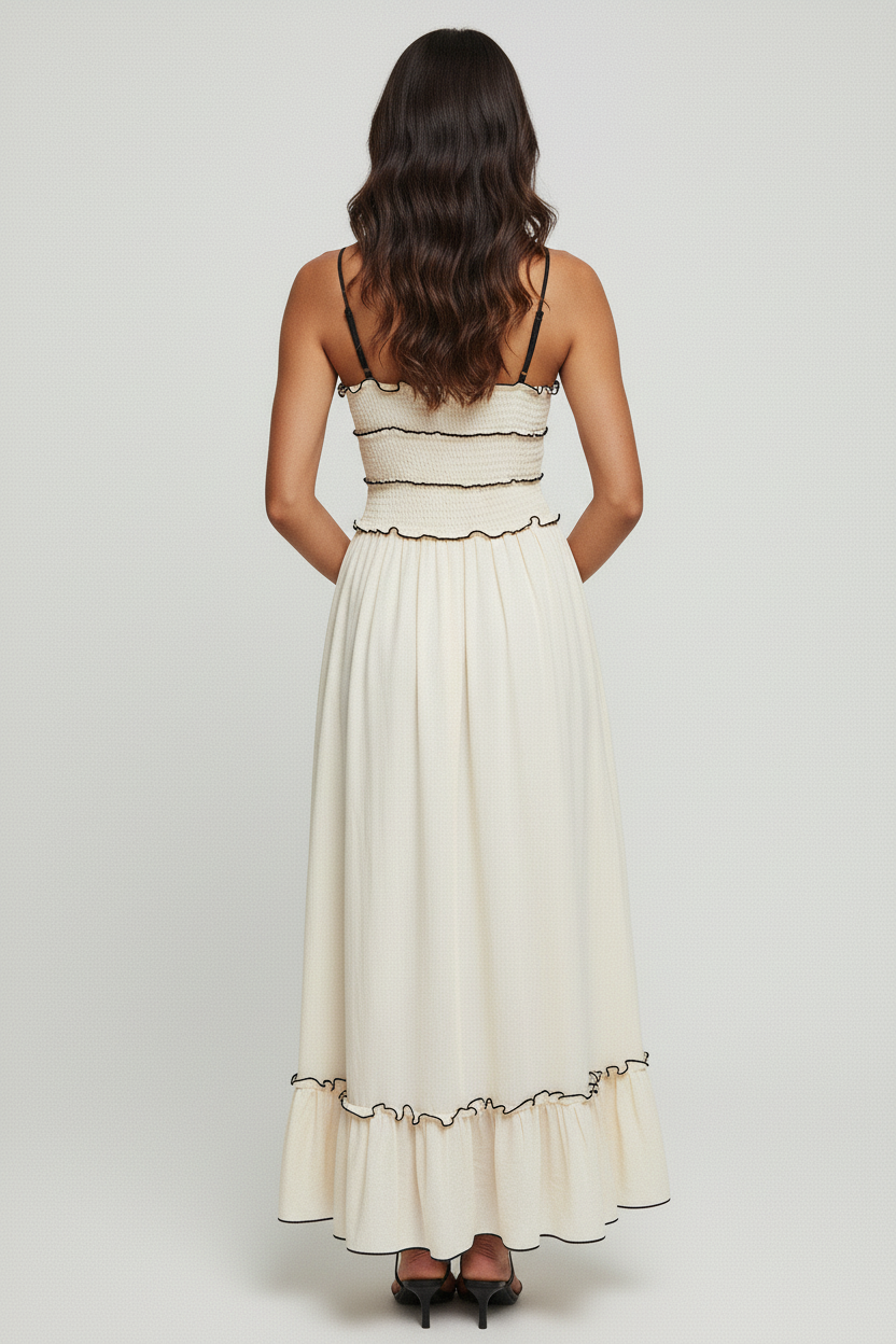 Frill Tied Front Midi Cami Dress